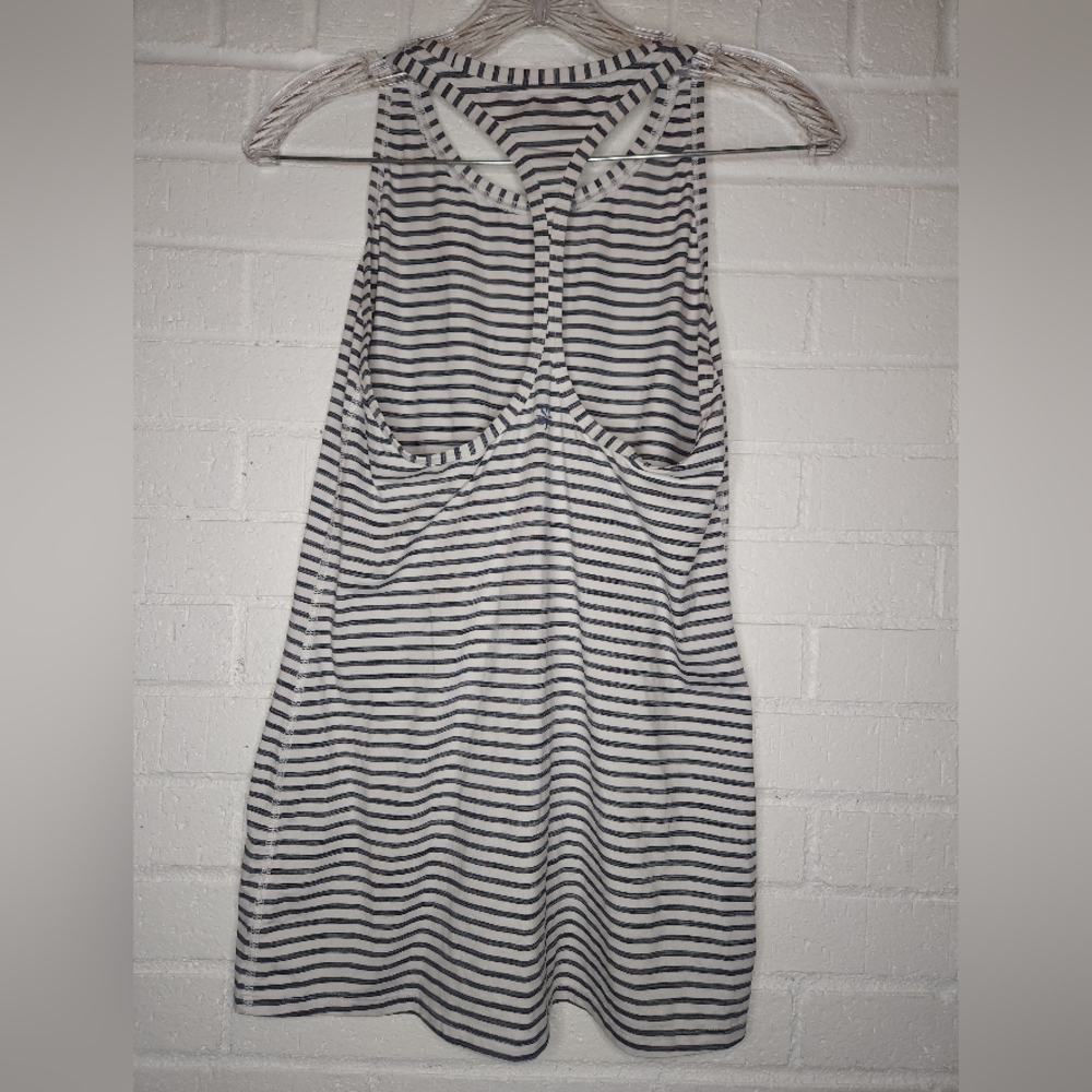 Athleta• blue and white striped racerback dress. Sz XS - Picture 2 of 7